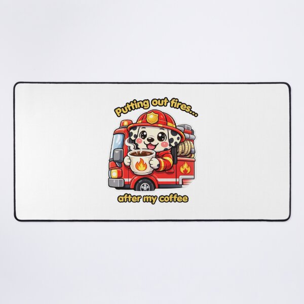 Item preview, Putting Out Fires Cute Kawaii Firefighter Dalmatian Dog Coffee designed and sold by Jenni Tee.