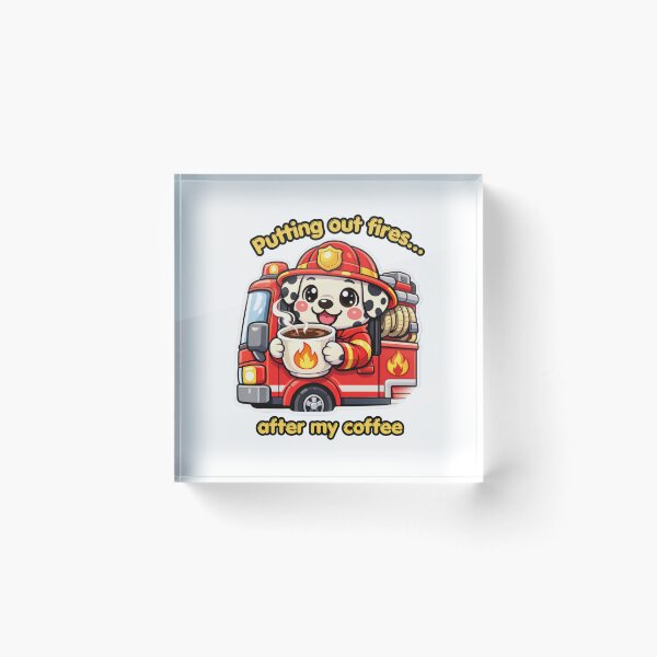 Item preview, Putting Out Fires Cute Kawaii Firefighter Dalmatian Dog Coffee designed and sold by Jenni Tee.