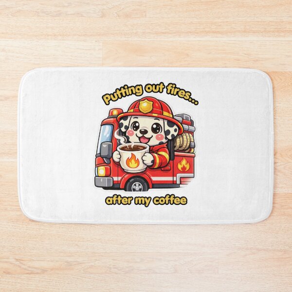 Item preview, Putting Out Fires Cute Kawaii Firefighter Dalmatian Dog Coffee designed and sold by Jenni Tee.