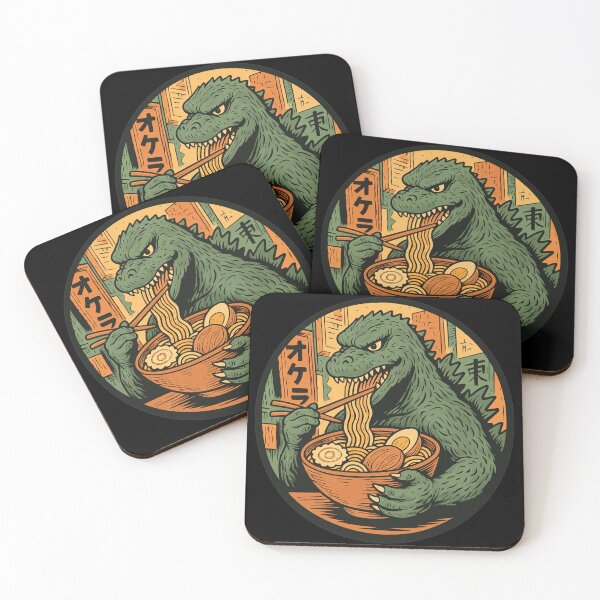 Item preview, Godzilla Eating Ramen Japanese Food Kaiju Art designed and sold by JOHNISTRERI.