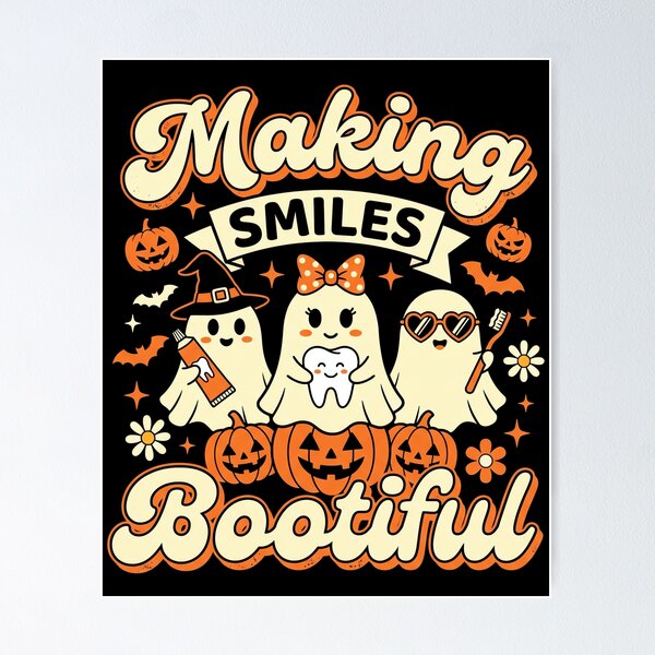 Item preview, Making Smiles Bootiful Retro Dental Ghosts designed and sold by MizoX7.