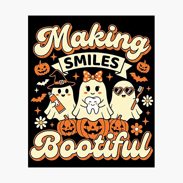Item preview, Making Smiles Bootiful Retro Dental Ghosts designed and sold by MizoX7.