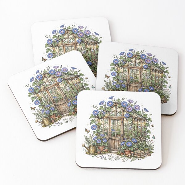 Item preview, Cozy Pink Morning Glory Greenhouse Sticker designed and sold by RareBotanical .