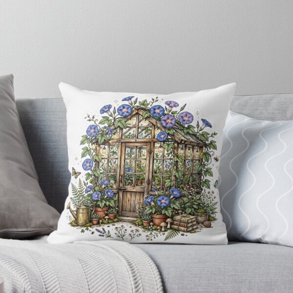 Item preview, Cozy Pink Morning Glory Greenhouse Sticker designed and sold by RareBotanical .