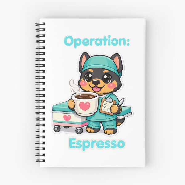 Item preview, Operation Espresso Cute Kawaii Surgeon Dog Coffee designed and sold by Jenni Tee.