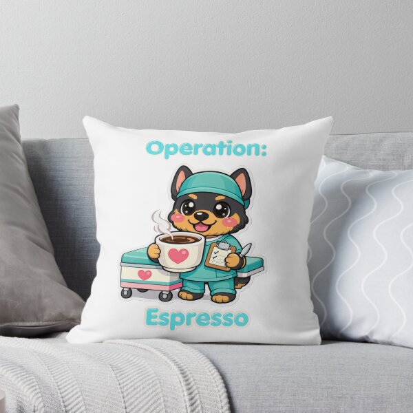 Item preview, Operation Espresso Cute Kawaii Surgeon Dog Coffee designed and sold by Jenni Tee.