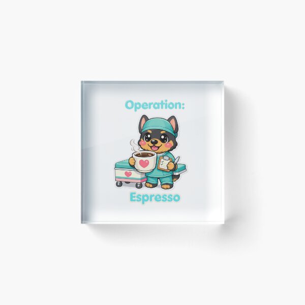 Item preview, Operation Espresso Cute Kawaii Surgeon Dog Coffee designed and sold by Jenni Tee.