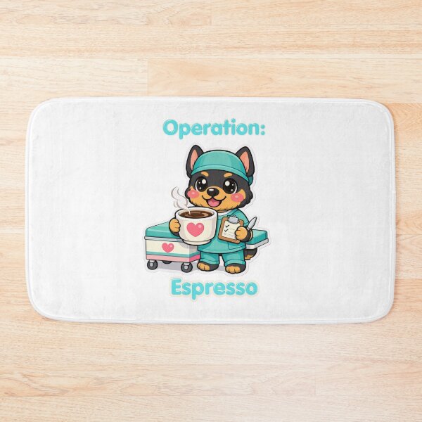 Item preview, Operation Espresso Cute Kawaii Surgeon Dog Coffee designed and sold by Jenni Tee.
