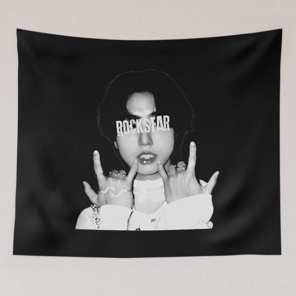 Item preview, Rockstar Portrait Hand Gesture B&W Tee designed and sold by Kimberly452174.