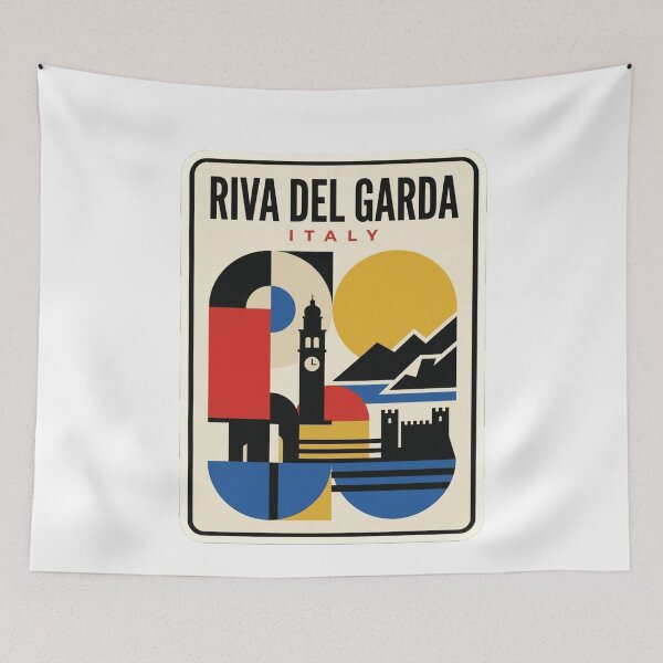Item preview, Retro Riva Del Garda Bauhaus Geometric Skyline designed and sold by k3rstman1.