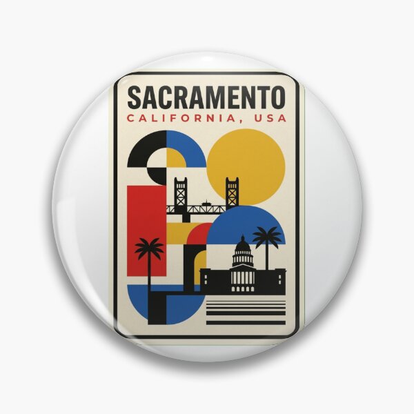 Item preview, Retro Sacramento Bauhaus Geometric Skyline designed and sold by k3rstman1.