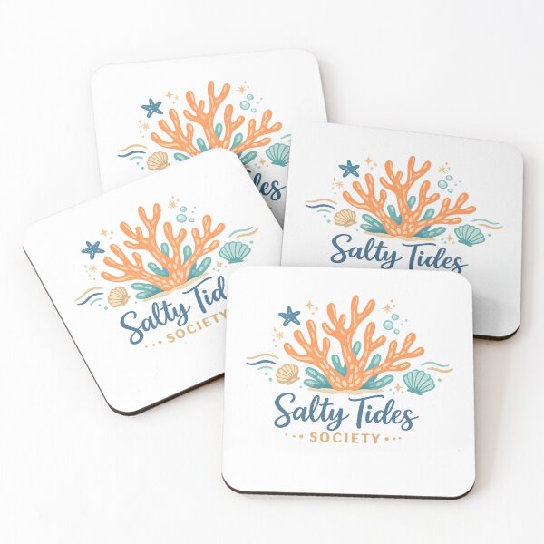 Item preview, Salty Tides Society Coral Reef Coastal Beach Ocean Lover Art Design designed and sold by inkoutninja.