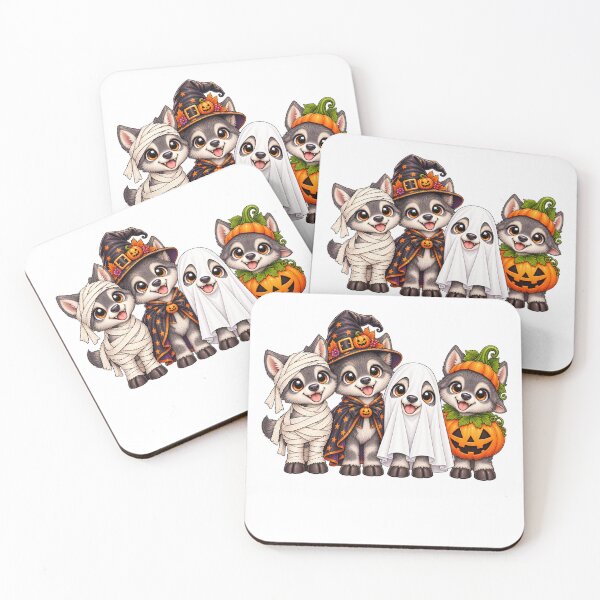 Item preview, Wolf Pumpkin Halloween Spooky Ghost Wolfs designed and sold by QuiteOrbit.
