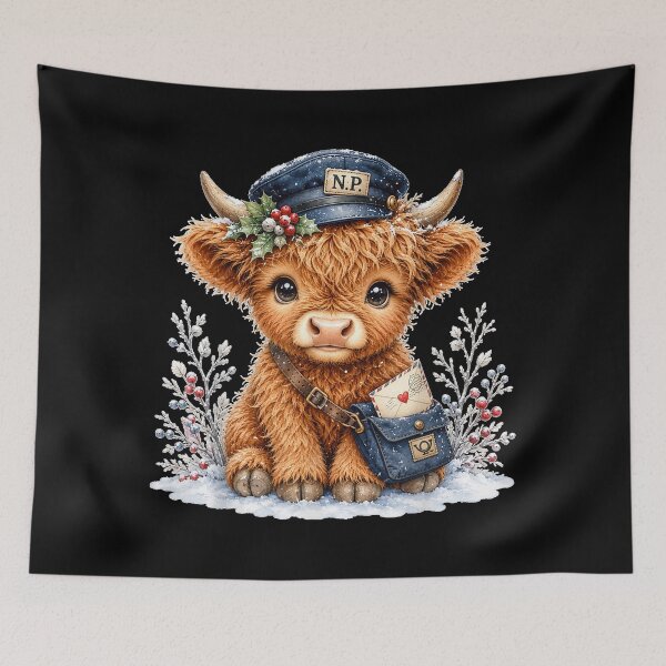 Item preview, Christmas Highland Cow Mail Carrier Winter Cow Lover Gifts designed and sold by BancaJone.