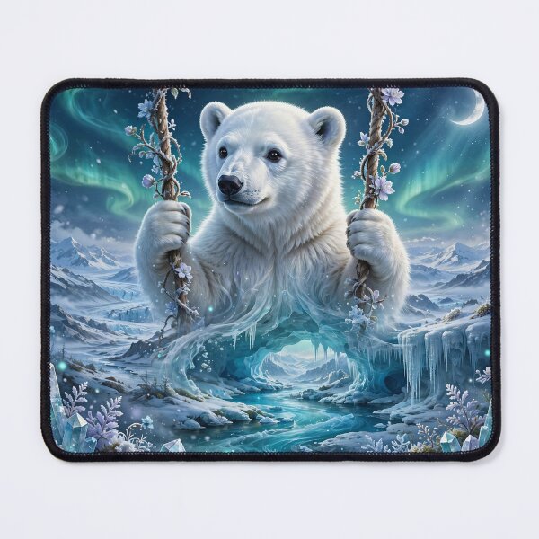 Item preview, Spirit of the Frozen North – Arctic Polar Bear Dreamscape designed and sold by DreamyWallVibes.