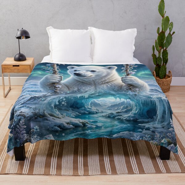 Item preview, Spirit of the Frozen North – Arctic Polar Bear Dreamscape designed and sold by DreamyWallVibes.