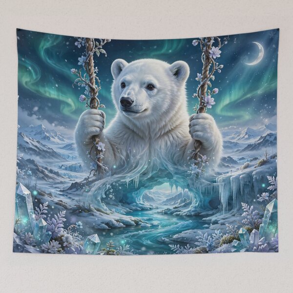Item preview, Spirit of the Frozen North – Arctic Polar Bear Dreamscape designed and sold by DreamyWallVibes.
