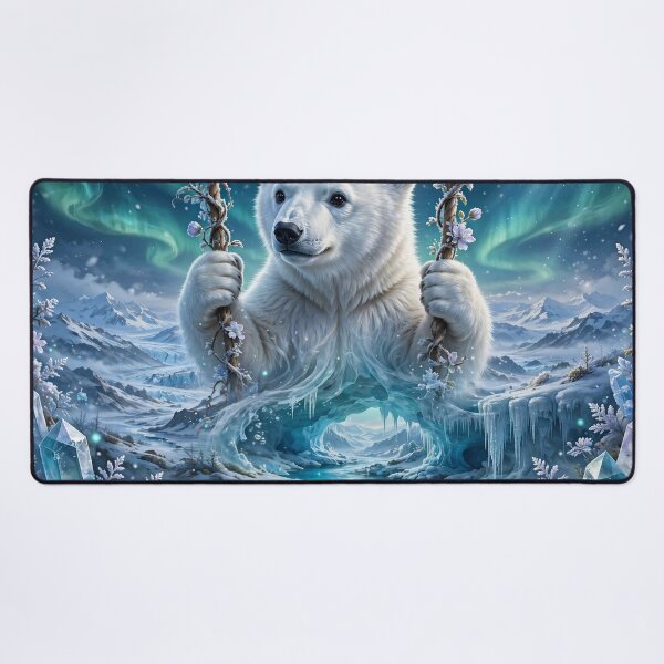 Item preview, Spirit of the Frozen North – Arctic Polar Bear Dreamscape designed and sold by DreamyWallVibes.