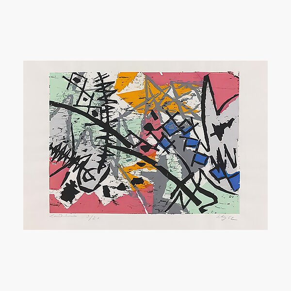 Item preview, Farbholzschnitt 1952-4 - 1952 designed and sold by NeonCanvasDream.