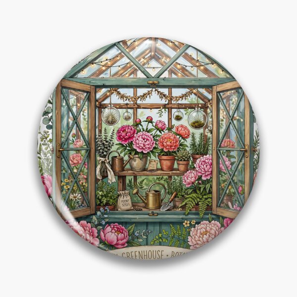 Item preview, Cozy Peony Greenhouse Flower Sticker designed and sold by RareBotanical .