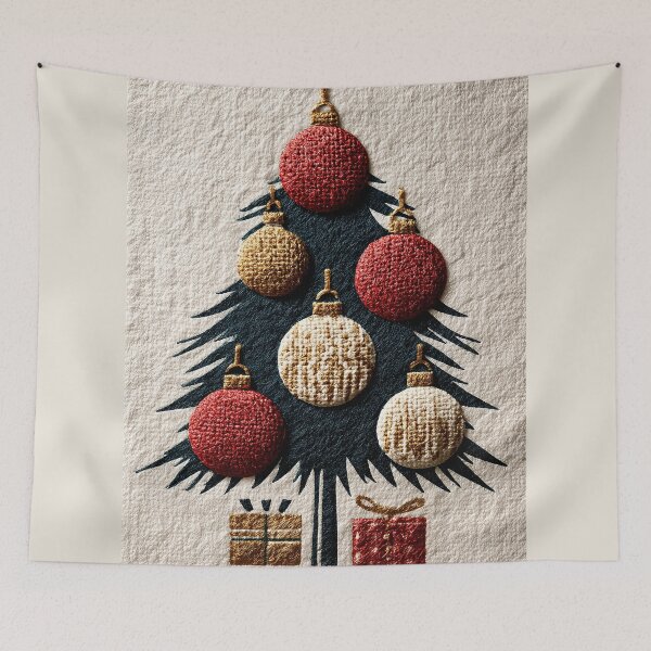 Item preview, Cozy Textured Christmas Tree and Ornaments designed and sold by colorful-white.