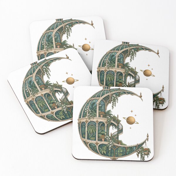 Item preview, Celestial Conservatory – Crescent Moon Botanical Greenhouse designed and sold by Pixel & Ponder.