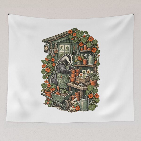 Item preview, Badger Potting Shed Botanical Garden designed and sold by SiripornSeaynng.