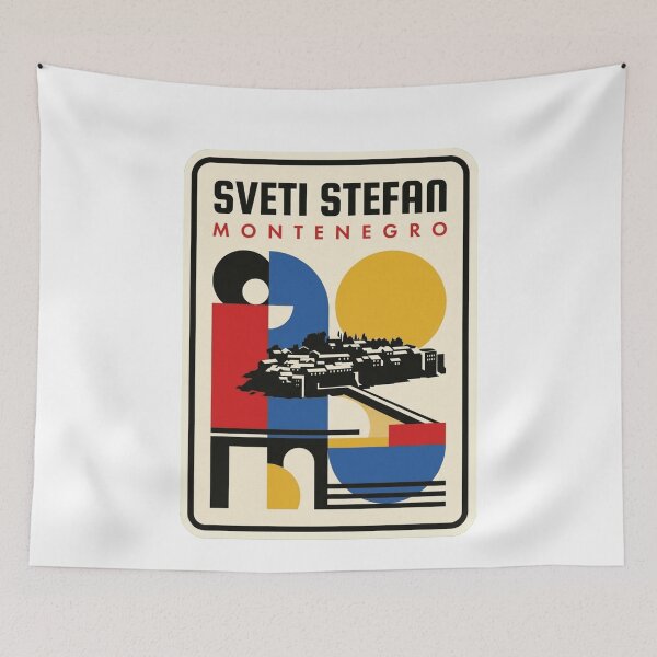 Item preview, Retro Sveti Stefan Bauhaus Geometric Skyline designed and sold by k3rstman1.
