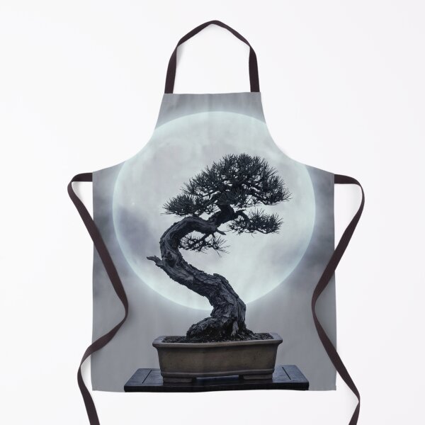 Item preview, Moonlit Pine Bonsai Art Print - Zen Ink Wash Wall Decor designed and sold by Purrfecta.