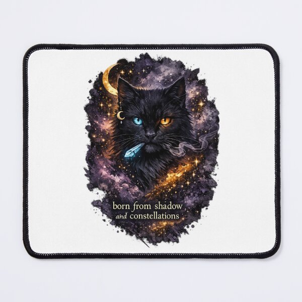Item preview, Born From Shadow and Constellations Black Cat Celestial Witchy Gothic Art designed and sold by inkoutninja.