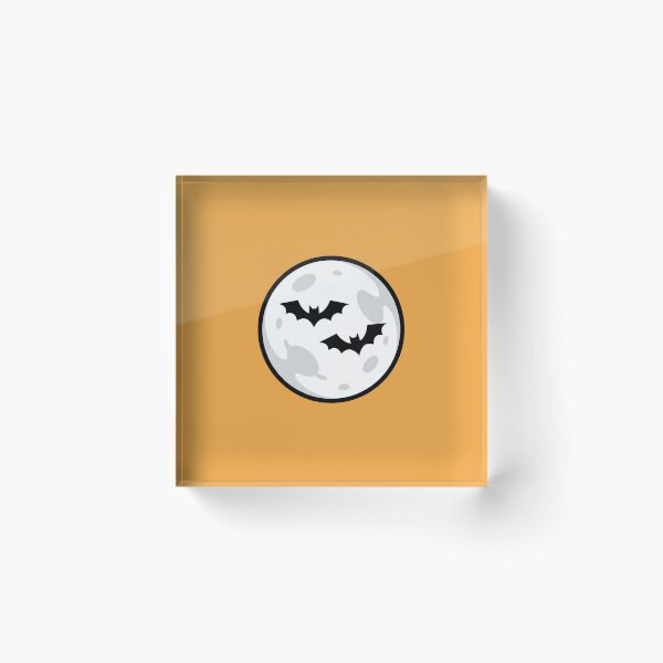 Item preview, Minimalist Halloween Full Moon and Bats Orange designed and sold by FestivityFinds.