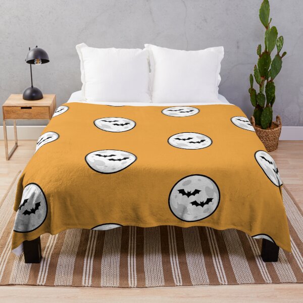 Item preview, Minimalist Halloween Full Moon and Bats Orange designed and sold by FestivityFinds.