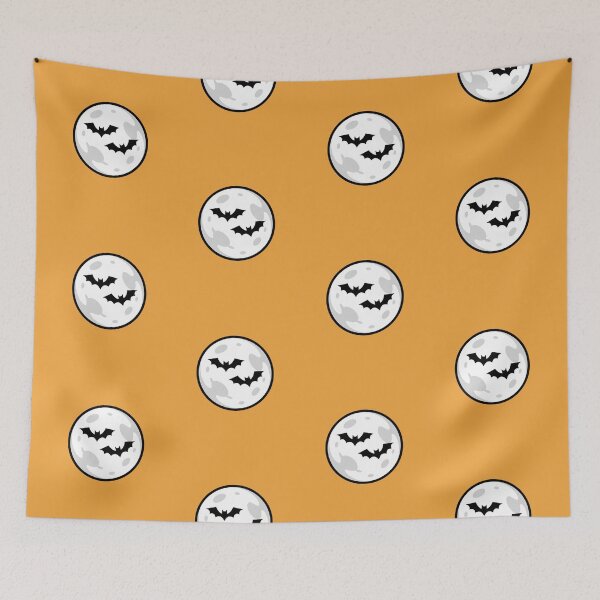 Item preview, Minimalist Halloween Full Moon and Bats Orange designed and sold by FestivityFinds.