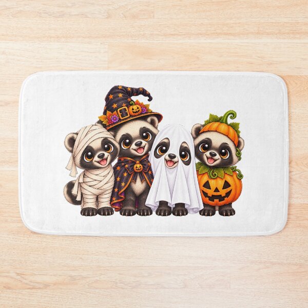 Item preview, mongoose Pumpkin Halloween Ghost mongooses designed and sold by QuiteOrbit.