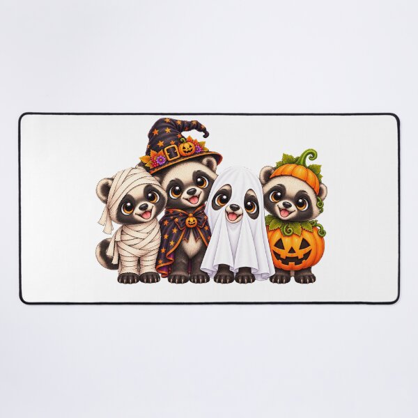 Item preview, mongoose Pumpkin Halloween Ghost mongooses designed and sold by QuiteOrbit.
