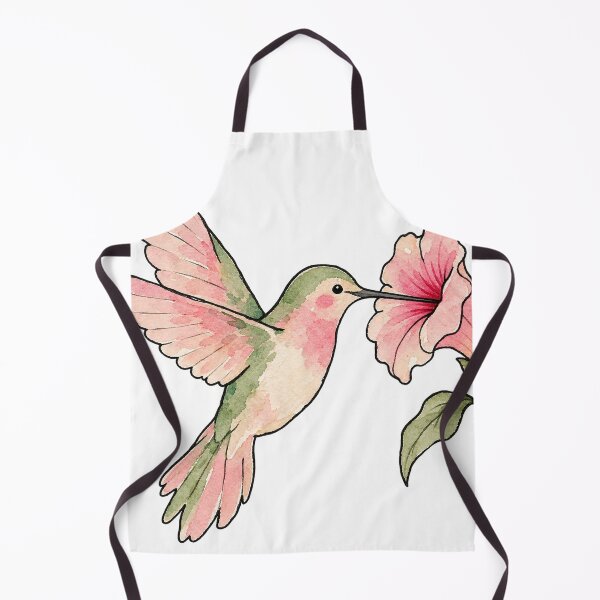 Item preview, Hummingbird and Pink Flower Watercolor Painting designed and sold by Jessie's Palette.