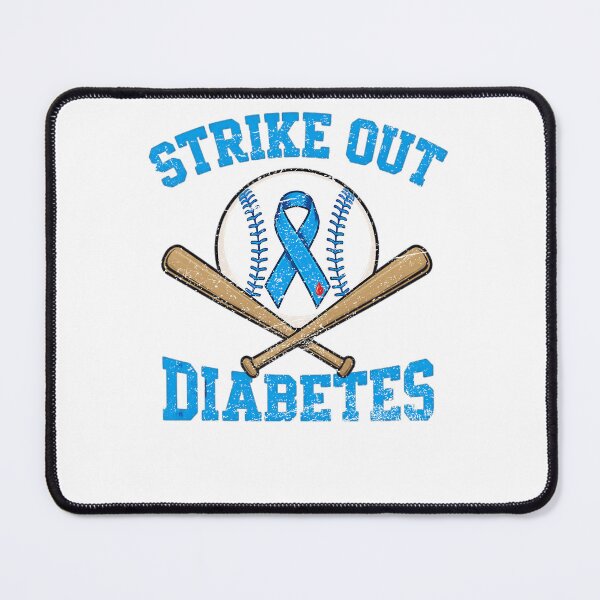 Item preview, Strike Out Diabetes Baseball Blue Ribbon Awareness Design designed and sold by QLShop.