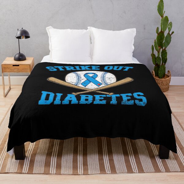 Item preview, Strike Out Diabetes Baseball Blue Ribbon Awareness Design designed and sold by QLShop.