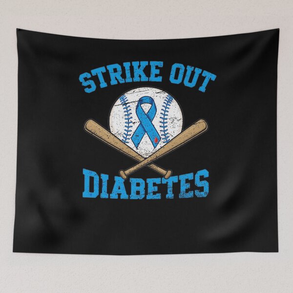 Item preview, Strike Out Diabetes Baseball Blue Ribbon Awareness Design designed and sold by QLShop.