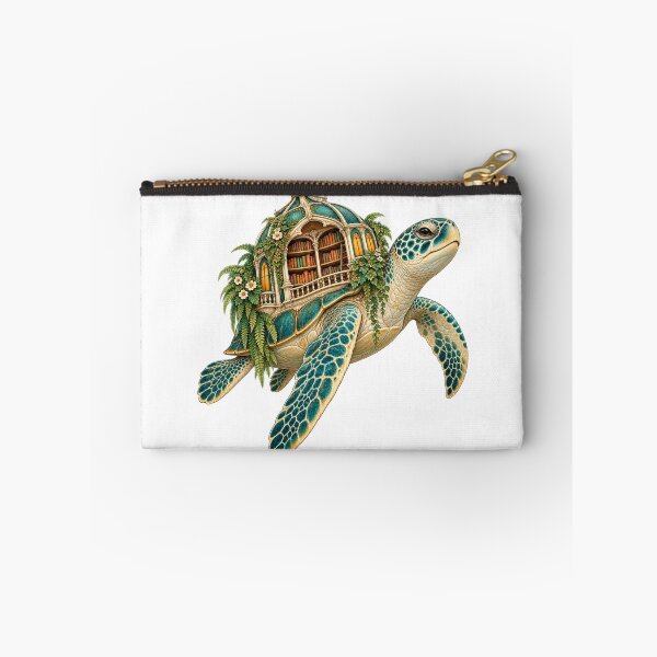 Item preview, The Wandering Library – Sea Turtle & Botanical Book Sanctuary designed and sold by Pixel & Ponder.