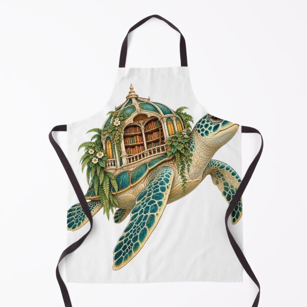 Item preview, The Wandering Library – Sea Turtle & Botanical Book Sanctuary designed and sold by Pixel & Ponder.