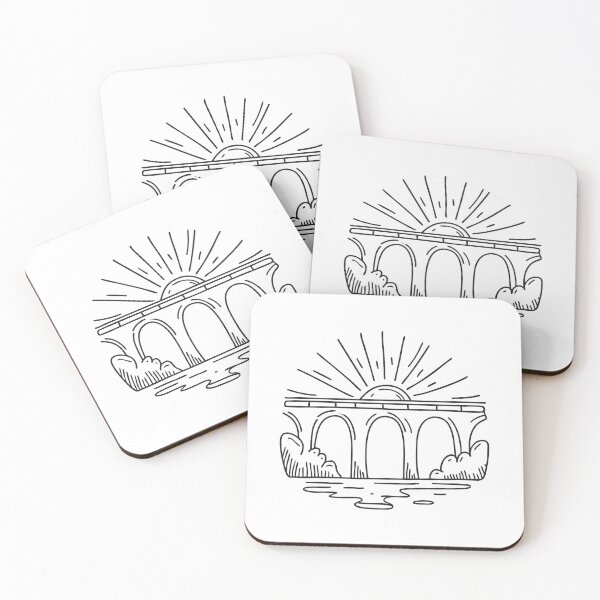 Item preview, Warm Sunset Beyond Old Bridge designed and sold by rasagamastore.