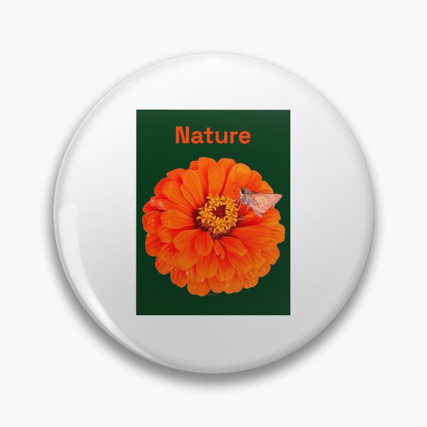 Artikelvorschau, Natur, orangefarbene Blume mit Falter, grüner Hintergrund entworfen und verkauft von Josephine Ethereal.