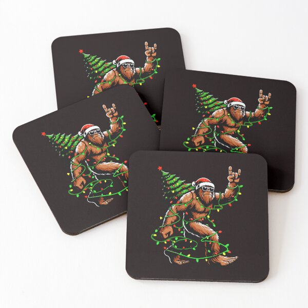Item preview, Santa Bigfoot Christmas Tree Xmas Lights Funny Sasquatch designed and sold by ImeldaSparks.