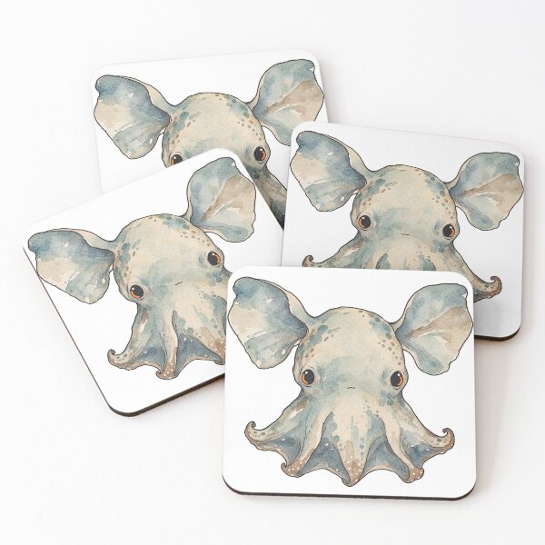 Item preview, Dumbo Octopus Floating with Ear Fins Watercolor designed and sold by Jessie's Palette.