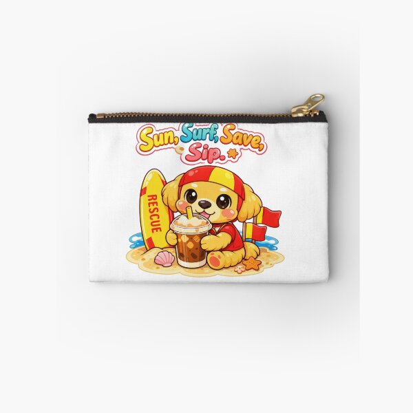 Item preview, Sun Surf Save Sip Cute Kawaii Lifesaver Dog Coffee designed and sold by Jenni Tee.