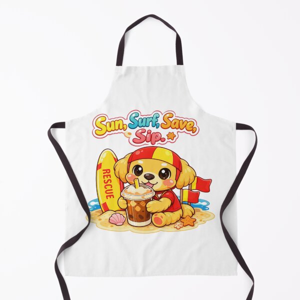 Item preview, Sun Surf Save Sip Cute Kawaii Lifesaver Dog Coffee designed and sold by Jenni Tee.