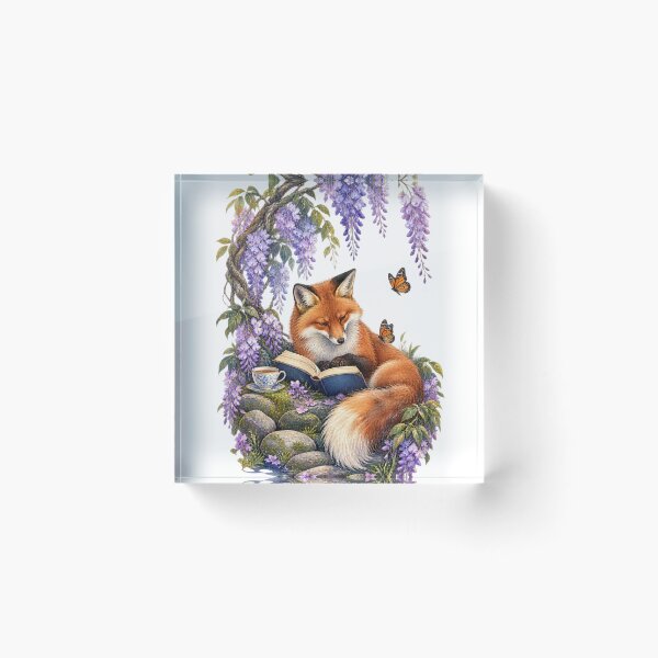 Item preview, Fox Reading Beneath Wisteria Garden designed and sold by SiripornSeaynng.