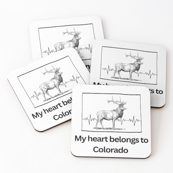 Item preview, My Heart Belongs to Colorado – Elk & Heartbeat Design designed and sold by GiftableGems.