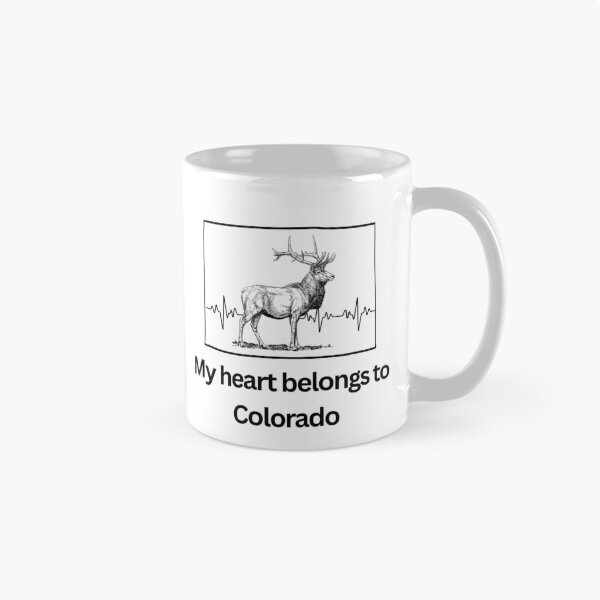Item preview, My Heart Belongs to Colorado – Elk & Heartbeat Design designed and sold by GiftableGems.
